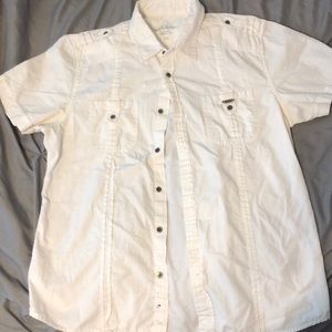 White linen guess men’s large shirt